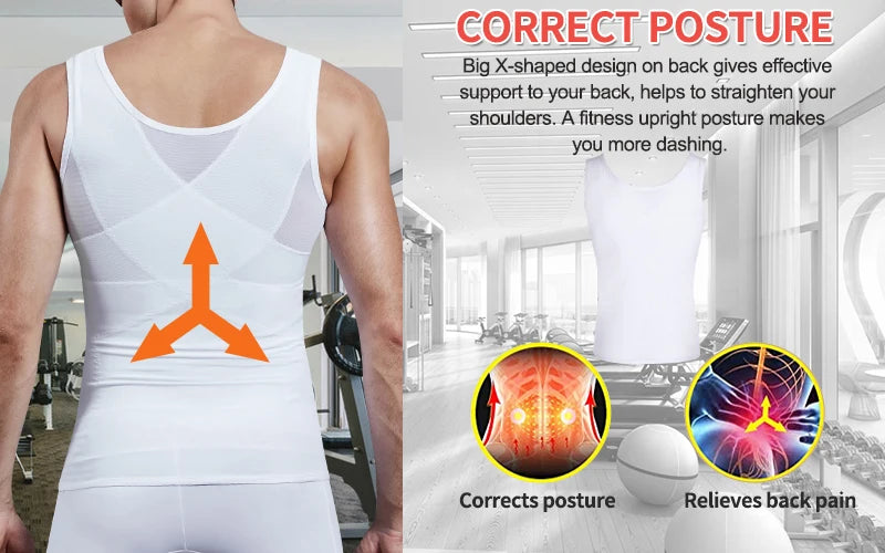 Men Shapewear Chest Compression Shirt to Hide Gynecomastia Moobs Slimming Body Shaper Vest Abdomen Chest Slim Shirt Men Corset