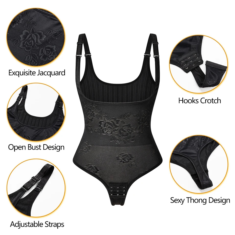 Women Shapewear Bodysuit Thong Panty Body Shaper Waist Trainer