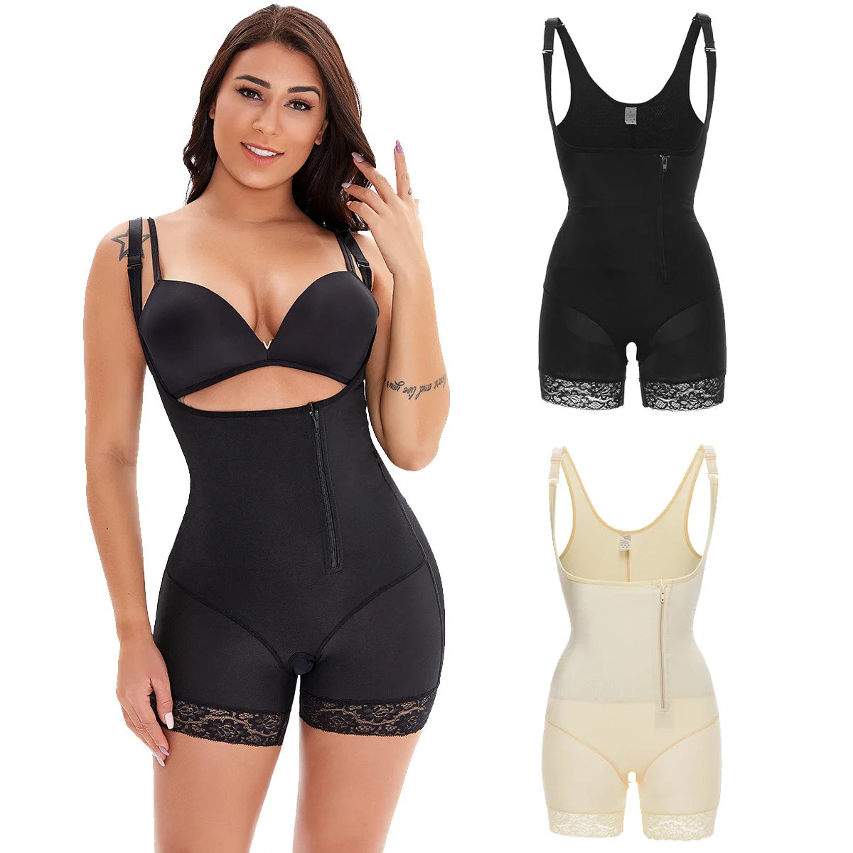 Plus Size Bodysuit Shapewear Women Latex Waist Trainer