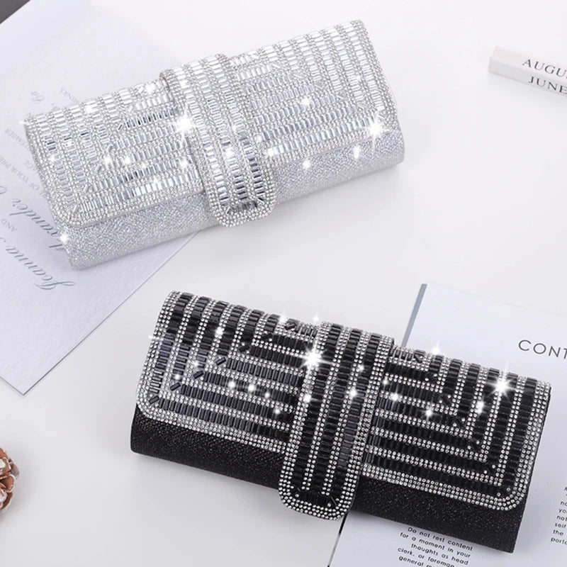 Women's Evening Bag Retro Clutch Bags Crystal Rhinestone Handbag Sparkly Crossbody Bag Wedding Party Banquet Purse