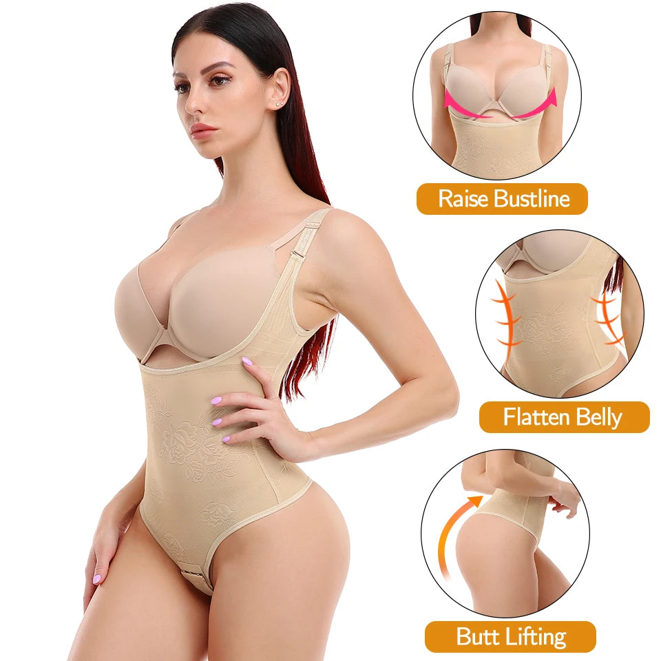 Women Shapewear Bodysuit Thong Panty Body Shaper Waist Trainer