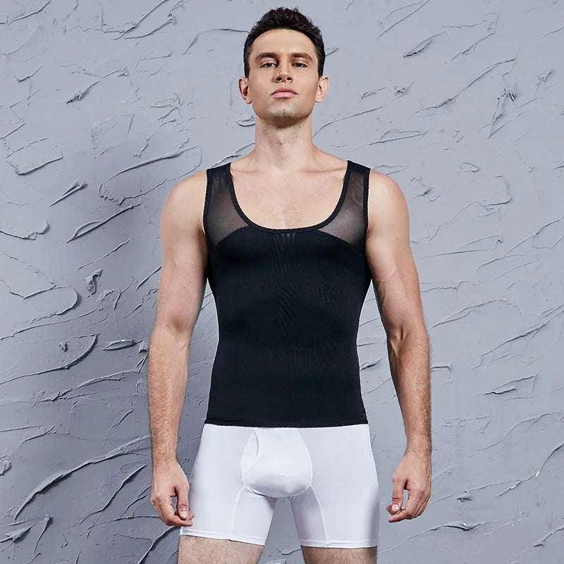 Men Shapewear Chest Compression Shirt to Hide Gynecomastia Moobs Slimming Body Shaper Vest Abdomen Chest Slim Shirt Men Corset