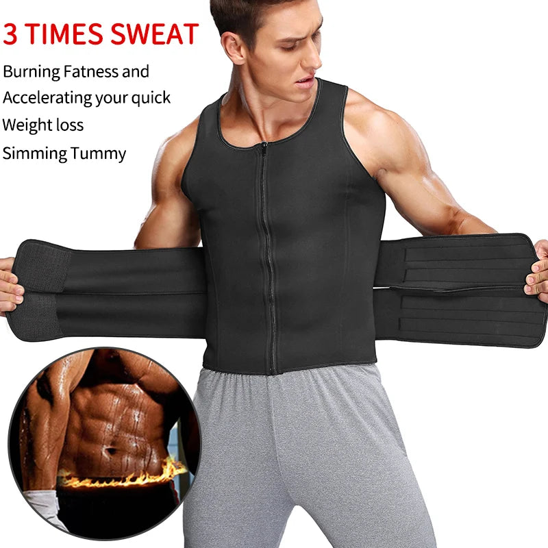 Men Waist Trainer Sauna Vest Fitness Corset Abdomen Slimming Body Shaper