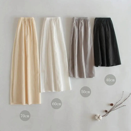 Cotton lining skirt anti stati transparent half length underskirt for dress bottom safety skirt Hanfu petticoat thin half slip