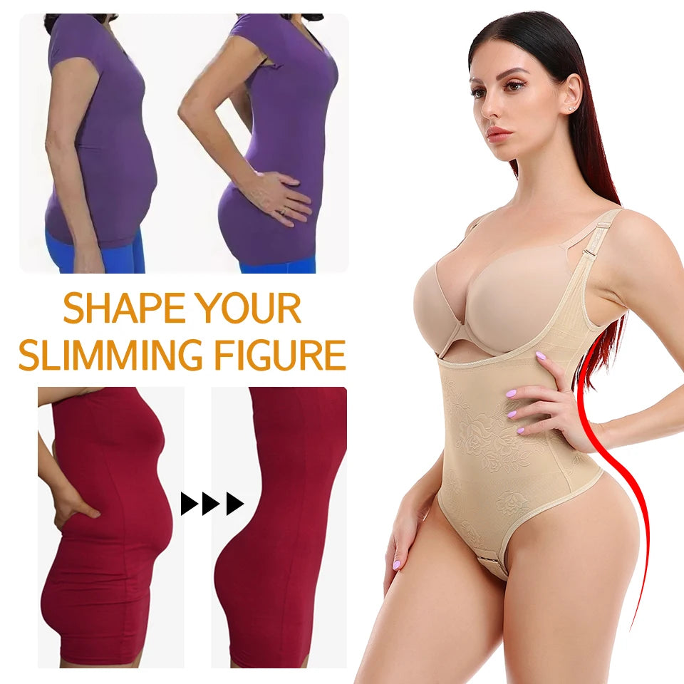 Women Shapewear Bodysuit Thong Panty Body Shaper Waist Trainer