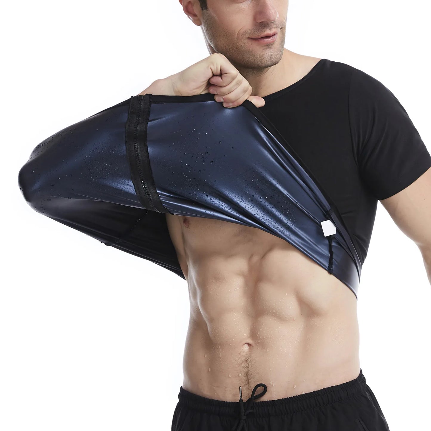 Men Sauna Suit Waist Trainer Sweat Enhancing Body Shaper for Weight Loss Workout Fitness Shapewear