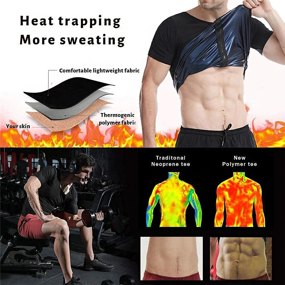 Men Sauna Suit Waist Trainer Sweat Enhancing Body Shaper for Weight Loss Workout Fitness Shapewear