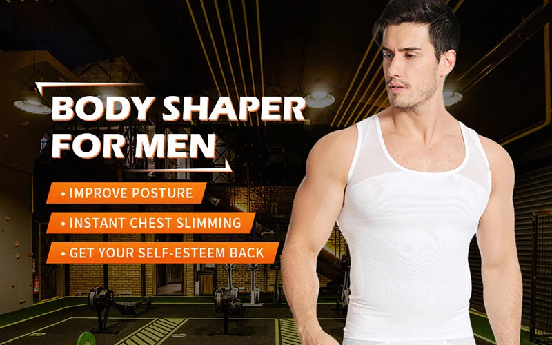 Men Shapewear Chest Compression Shirt to Hide Gynecomastia Moobs Slimming Body Shaper Vest Abdomen Chest Slim Shirt Men Corset