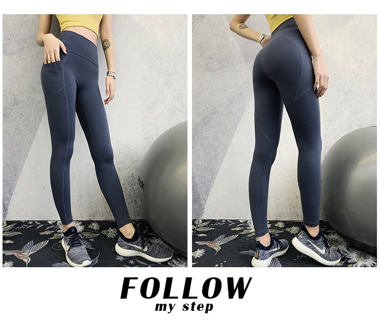 Large Size Stretch Plus Size Ladies Running Training High Waist Fitness Pants