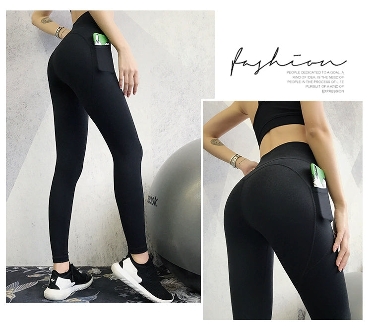 Large Size Stretch Plus Size Ladies Running Training High Waist Fitness Pants