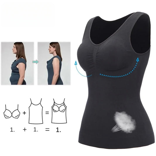 Women shaper Slim up lift plus size bra tank top body shaper removable shaper underwear slimming vest corset shapewear