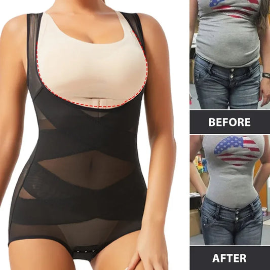 Women Bodysuit Briefs Full Body Shaper Underwear Seamless Sexy Tummy Control