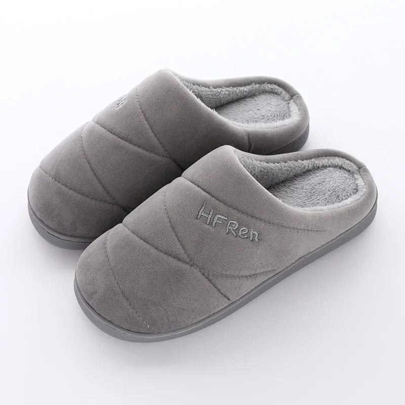 Big Size Women Winter Home Slippers Casual Shoes Men Non Slip Soft Warm Flats House Slides Indoor Bedroom Couples Floor Slipper