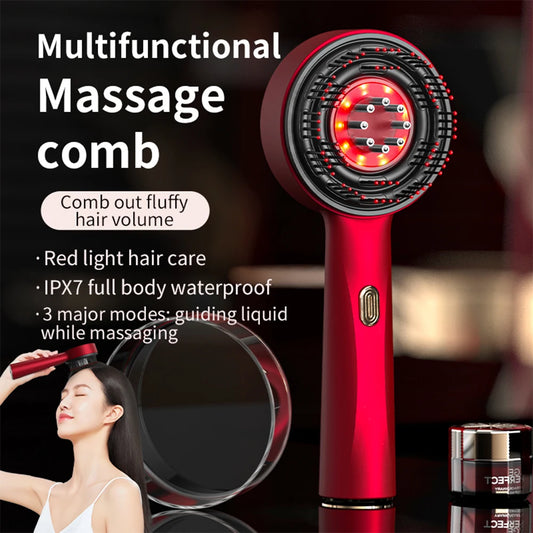 Electric Scratching and Kneading Head Massage Comb Essence Oil Applicator Scalp Brush Hair Growth Massage