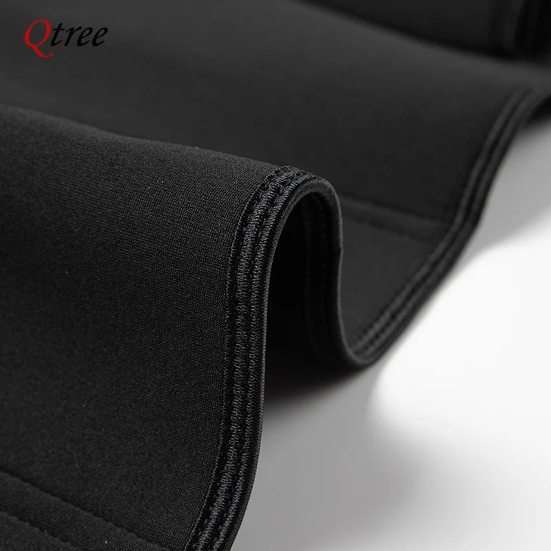 Qtree Men Neoprene Body Shaper Sauna Workout Waist Trainer Trimmer Belt for Weight Loss Sweat Belly Slimming Corset Shapewear