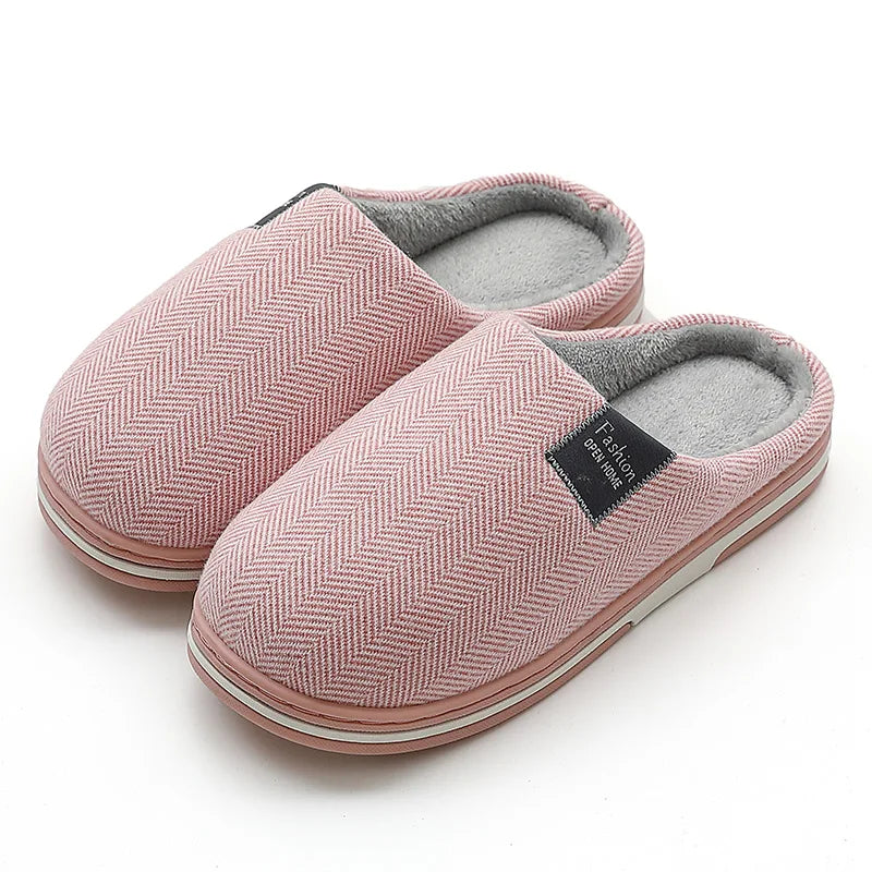 Big Size Women Winter Home Slippers Casual Shoes Men Non Slip Soft Warm Flats House Slides Indoor Bedroom Couples Floor Slipper