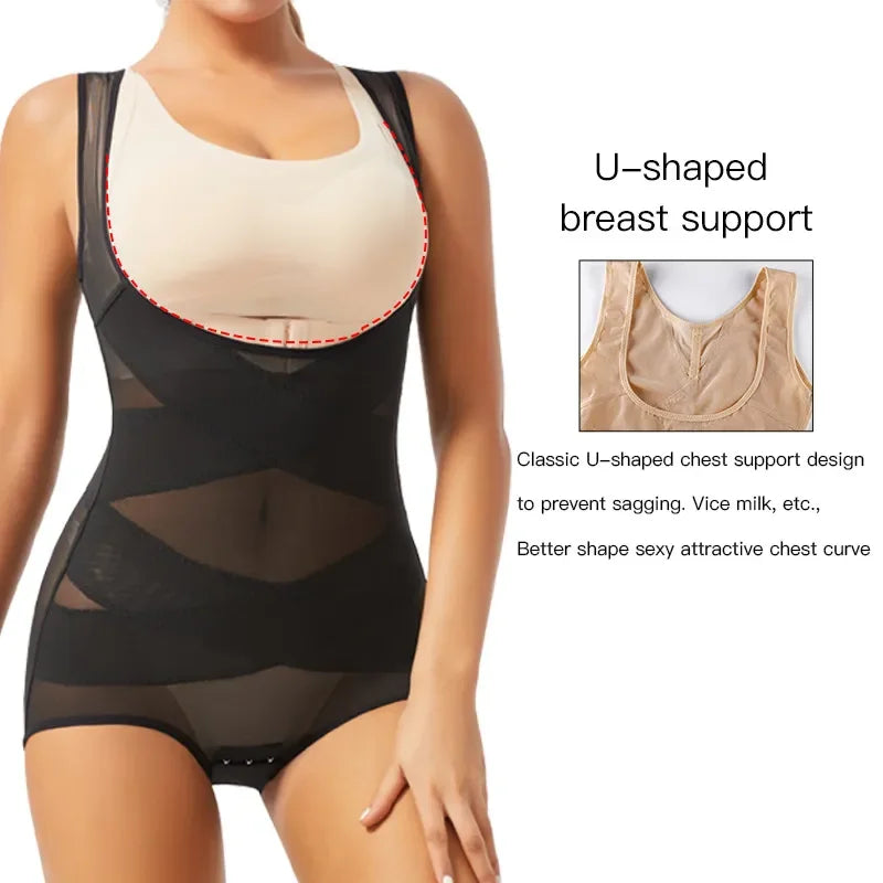 Women Bodysuit Briefs Full Body Shaper Underwear Seamless Sexy Tummy Control