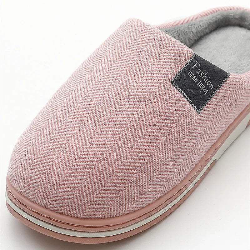 Big Size Women Winter Home Slippers Casual Shoes Men Non Slip Soft Warm Flats House Slides Indoor Bedroom Couples Floor Slipper