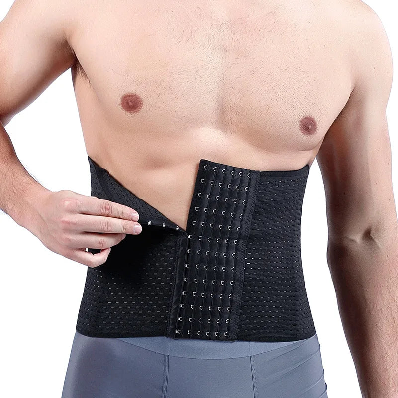 Men Compression Shapewear Waist Trainer Trimmer Belt Corset For Abdomen