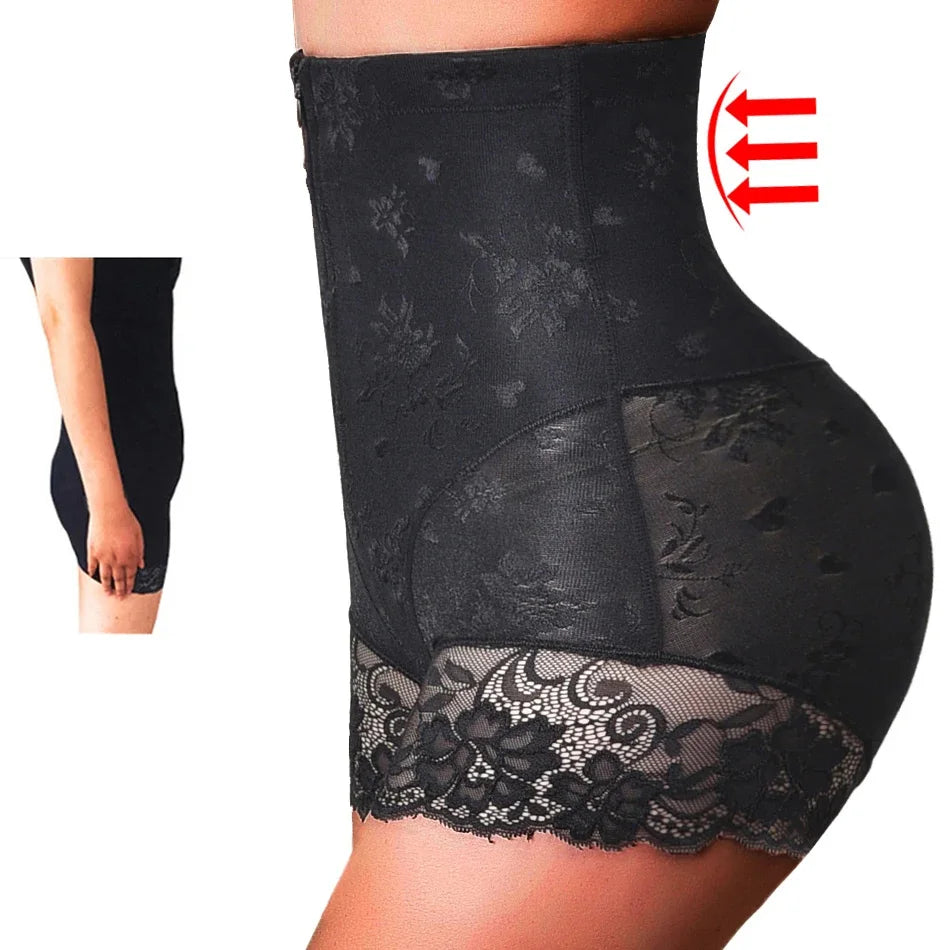 YBFDO Women High Waist Trainer Body Zipper Shaper Panties Tummy Control Slimming Belly Shapewear Girdle Waist Trainer Shorts