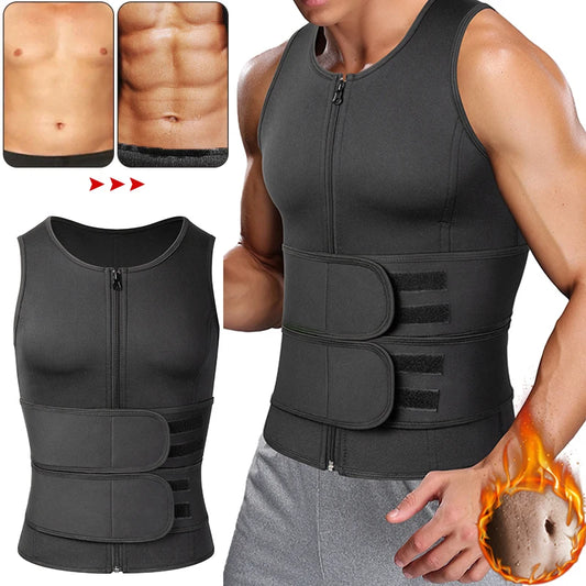 Men Waist Trainer Sauna Vest Fitness Corset Abdomen Slimming Body Shaper