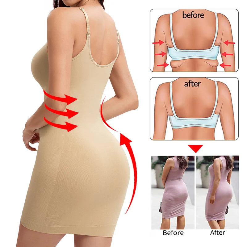 Full Slips Body Shaper Women Bodysuits Shapewear Abdomen Shapers