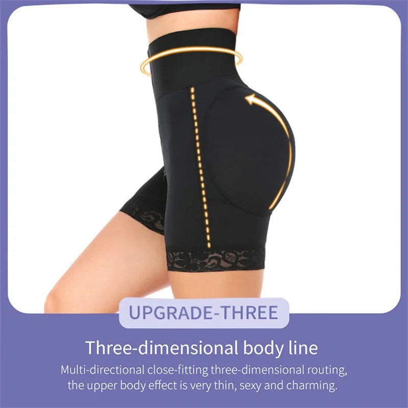 GUUDIA 5XL 6XL Open Zipper Crotch Row Buckle Hip Butt Enhancer Shapewear Butt Lifter Tummy Control Lace Plus Size Body Shaper