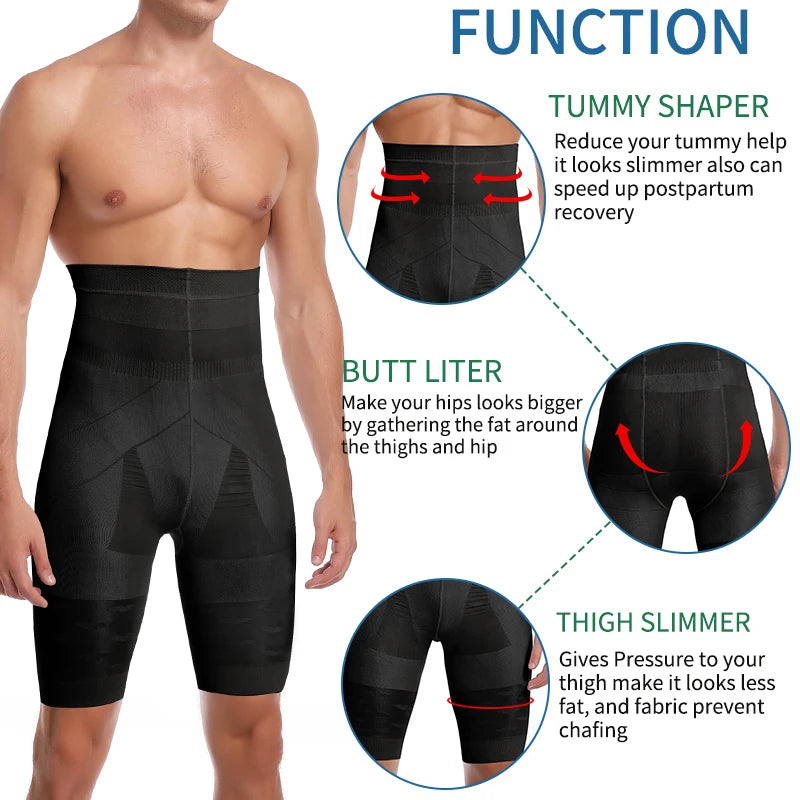 Men Tummy Control Shorts High Waist Slimming Shapewear