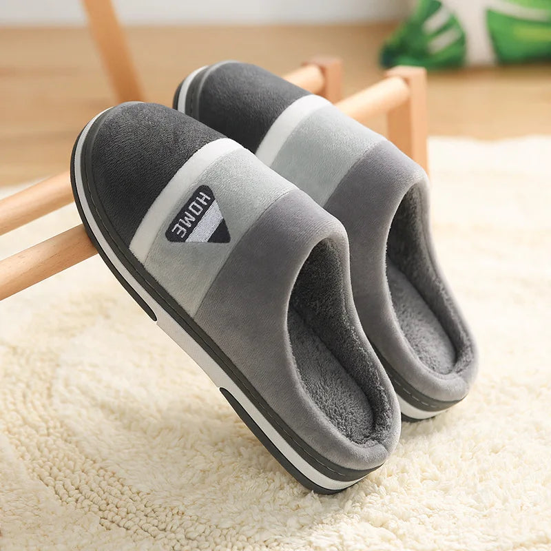 Big Size Women Winter Home Slippers Casual Shoes Men Non Slip Soft Warm Flats House Slides Indoor Bedroom Couples Floor Slipper