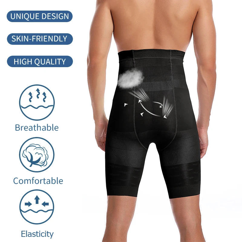 Men Tummy Control Shorts High Waist Slimming Shapewear