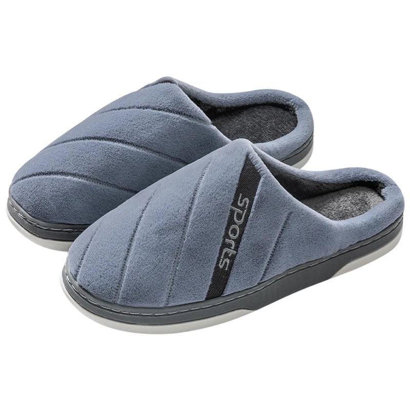 Big Size Women Winter Home Slippers Casual Shoes Men Non Slip Soft Warm Flats House Slides Indoor Bedroom Couples Floor Slipper