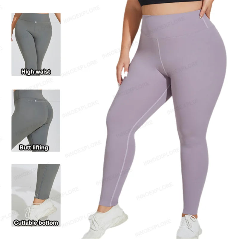 Women Yoga Leggings High Waist Plus Size Gym Pants Stretch Oversize Fitness Workout Leggings Naked Extended Size Women Pants