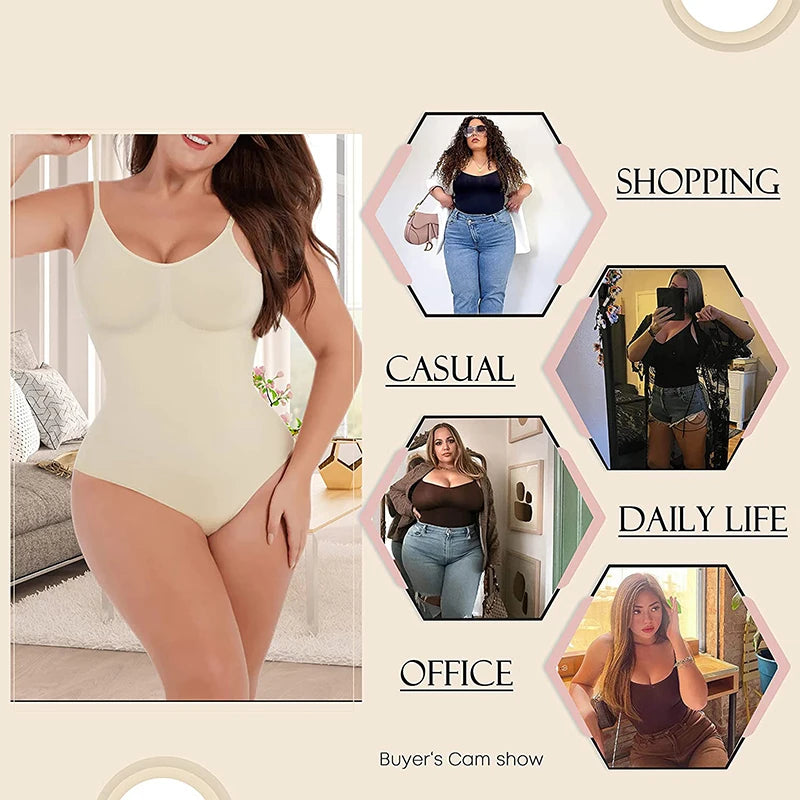 MISSMOLY Plus Size Backless Bodysuits Shapewear Thong Tummy Control Butt Lifting Body Shaper Corsets Slimming Camisole Tops