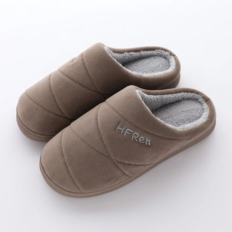 Big Size Women Winter Home Slippers Casual Shoes Men Non Slip Soft Warm Flats House Slides Indoor Bedroom Couples Floor Slipper