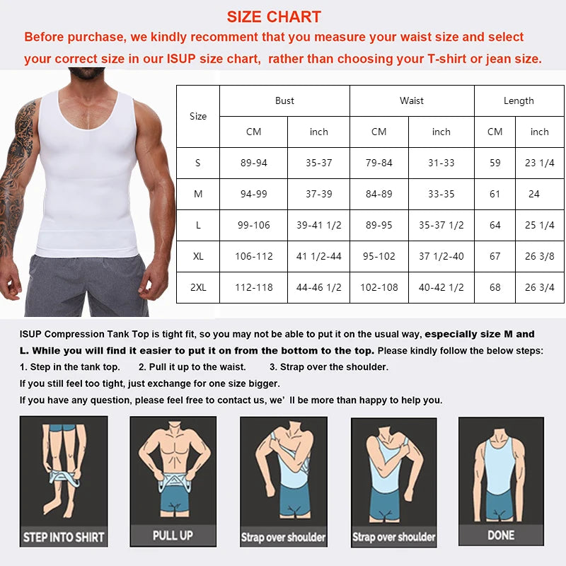 Compression Shirts Men Tummy Control Shapewear Compression Shirt Flat Belly Abdomen