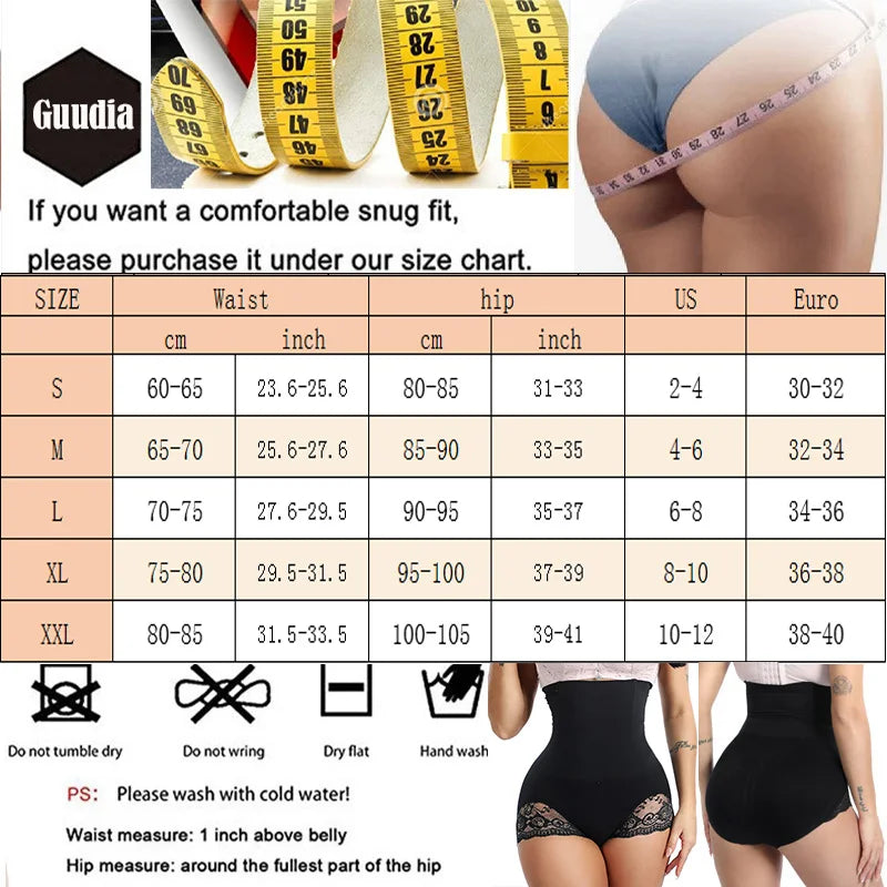 GUUDIA Tummy Control Panty Waist Trainer Slim Firm Compress Briefs High Waist Women Intimates Butt Lifter Shapewear Shapers