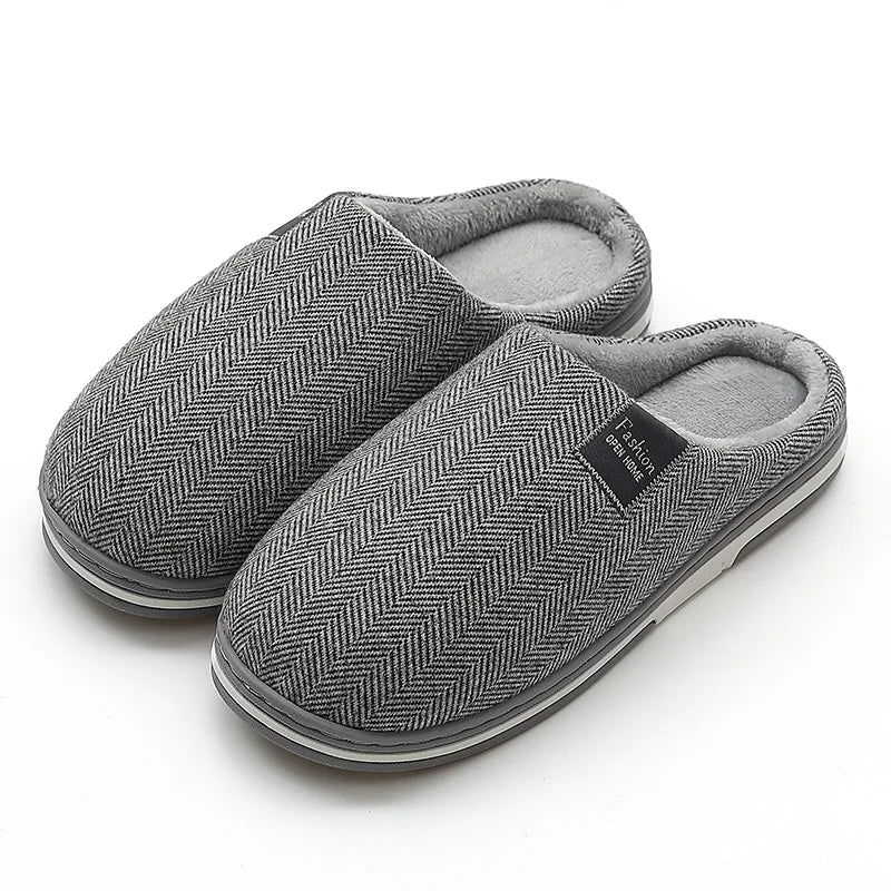 Big Size Women Winter Home Slippers Casual Shoes Men Non Slip Soft Warm Flats House Slides Indoor Bedroom Couples Floor Slipper