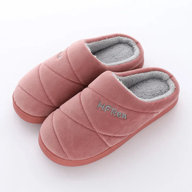 Big Size Women Winter Home Slippers Casual Shoes Men Non Slip Soft Warm Flats House Slides Indoor Bedroom Couples Floor Slipper