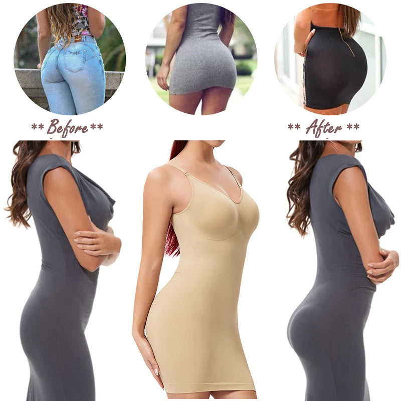 Full Slips Body Shaper Women Bodysuits Shapewear Abdomen Shapers