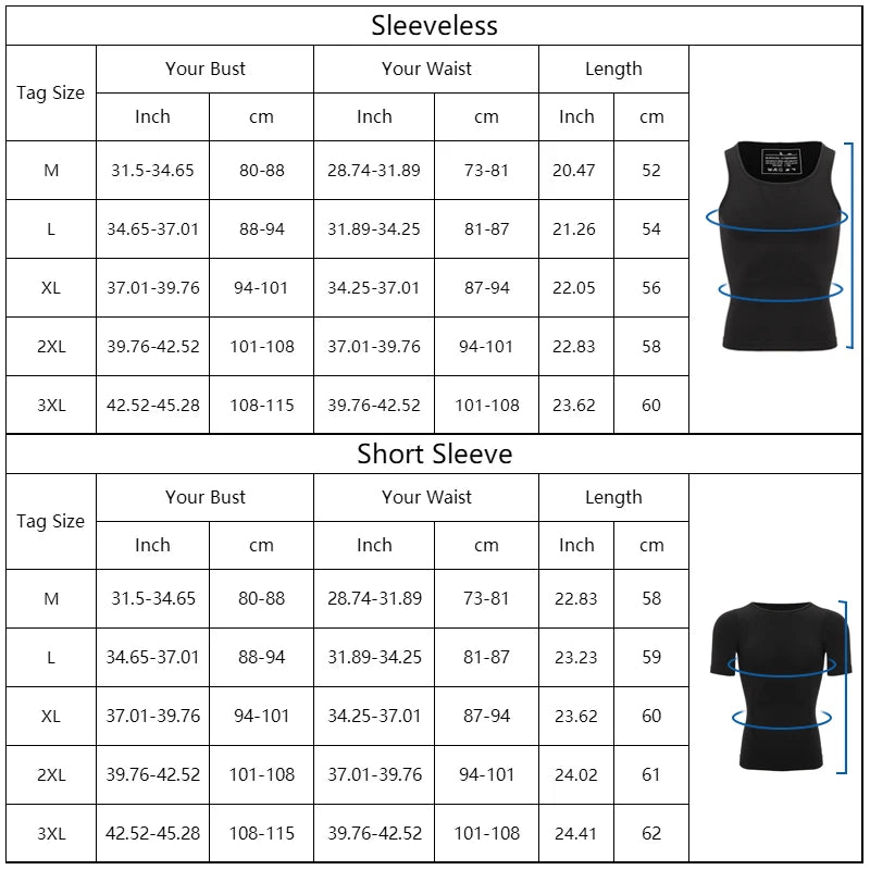 Mens Slimming Body Shaper Chest Compression Shirts Tummy Control Shapewear