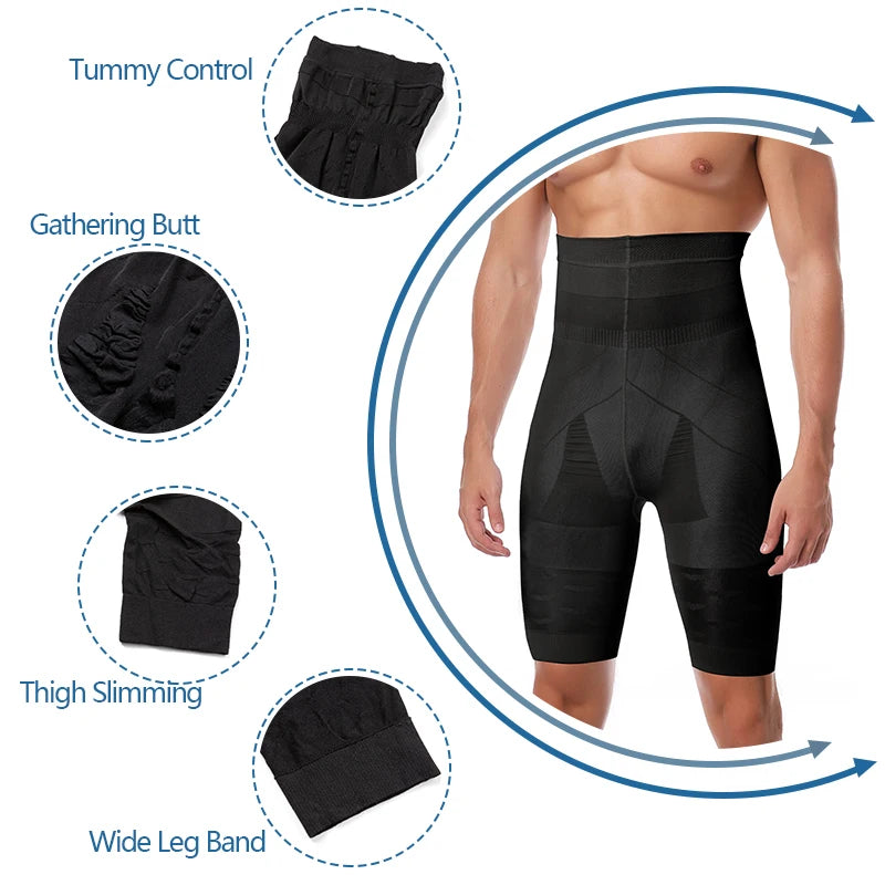 Men Tummy Control Shorts High Waist Slimming Shapewear