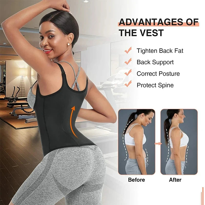 Sweat Waist Trainer Vest Slimming Corset for Weight Loss Body Shaper