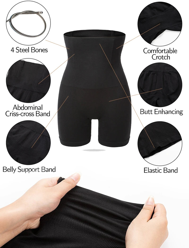 MISSMOLY Womens High Waisted Plus Size Shapewear Tummy Control Body Shaper Shorts Thigh Slimming Waist Trainer Shaping Panties