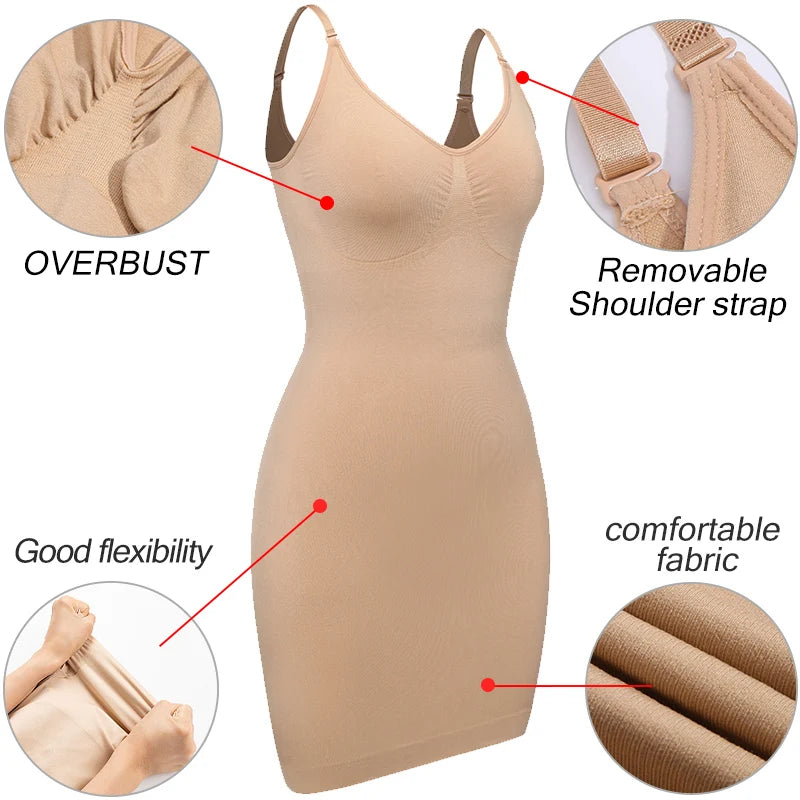 Full Slips Body Shaper Women Bodysuits Shapewear Abdomen Shapers