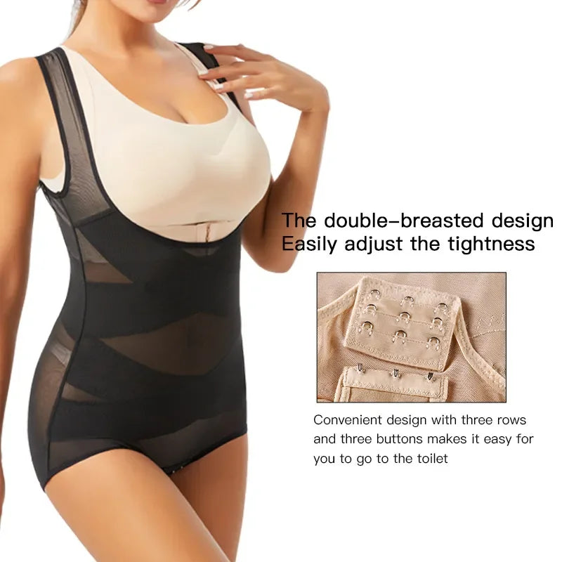 Women Bodysuit Briefs Full Body Shaper Underwear Seamless Sexy Tummy Control