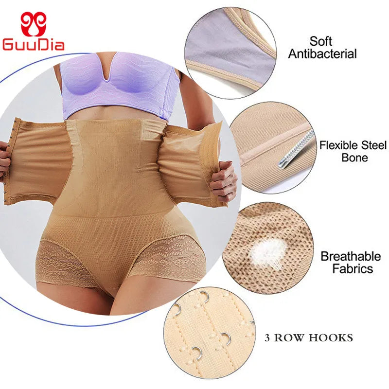 GUUDIA Tummy Control Panties Women Body Shaper High Waist Shaper Pants Seamless Shapewear Postpartum Panties Waist Trainer