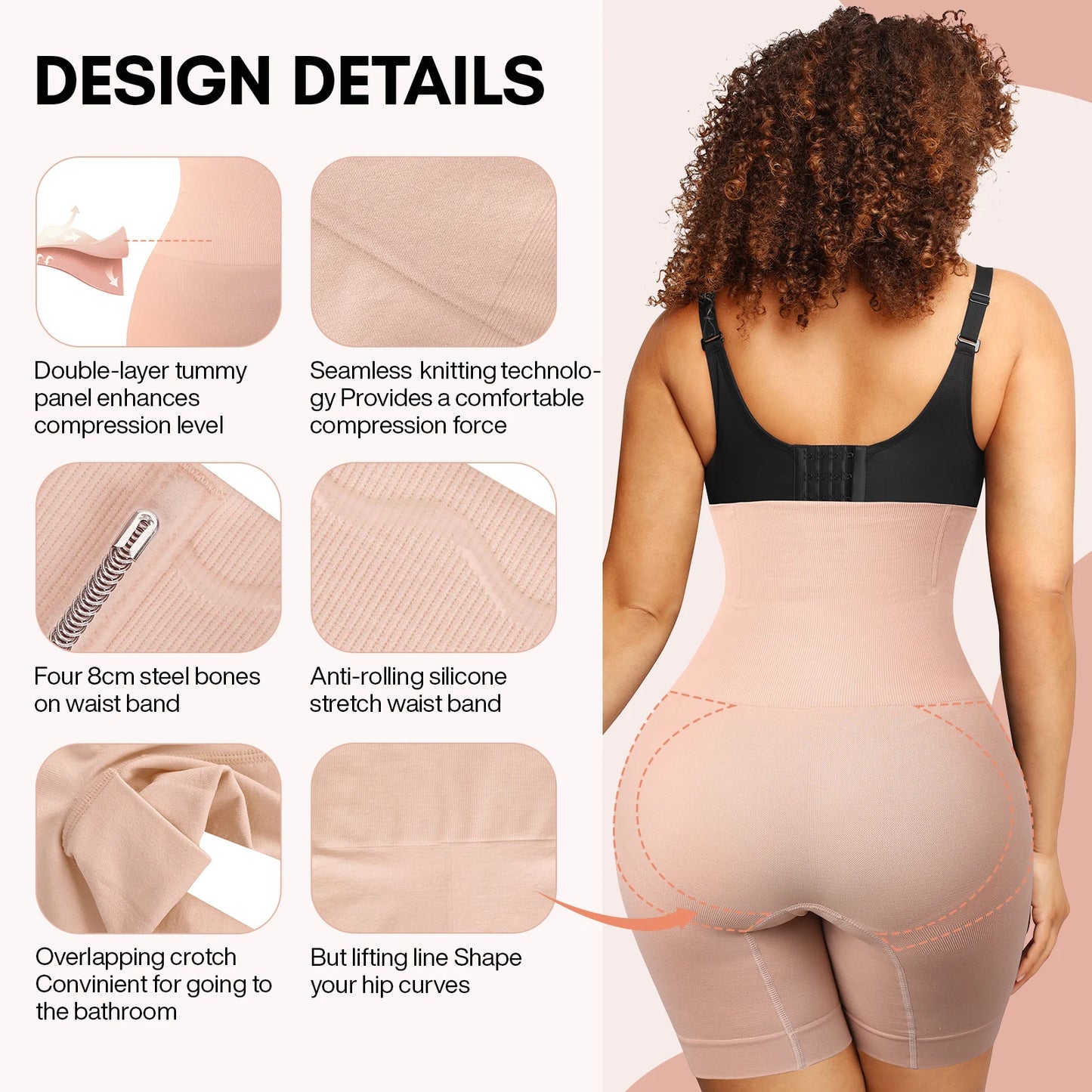 Colombianas Waist Trainer Body Shapewear for Women Butt lift Tummy Control High Compression Butt Enhance Corset