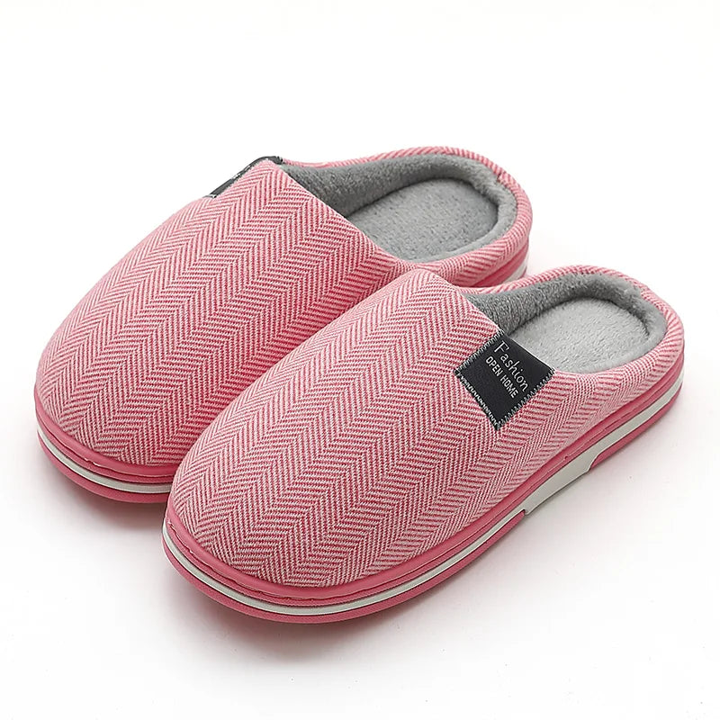 Big Size Women Winter Home Slippers Casual Shoes Men Non Slip Soft Warm Flats House Slides Indoor Bedroom Couples Floor Slipper