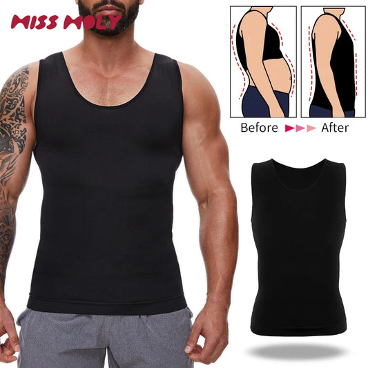 Compression Shirts Men Tummy Control Shapewear Compression Shirt Flat Belly Abdomen