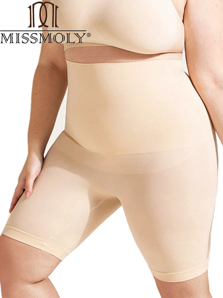 MISSMOLY Womens High Waisted Plus Size Shapewear Tummy Control Body Shaper Shorts Thigh Slimming Waist Trainer Shaping Panties